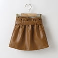thumbnail image 4 of GEZHEN Children's Girls Leather PU Leather Skirt Outer Wear Four Colors Toddler Girls Winter Autumn PU Skirt Fashion Outwear for Babys Clothes Bow Tie Solid Colour Black Red Green Brown, 4 of 6