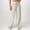 Beige, variant on Women'S Spring/Summer Mid-Waist Pocket Striped Lace-Up Casual Buckle Pants