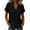 Black, variant on Summer Blouses for Women Solid Color Crepe Collared Short Sleeve T-Shirt Everyday Wear Casual Soft Breathable Tops Loose Fit Comfort Outing Summer Tops for Women Color Blue Size S