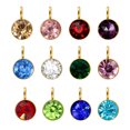 thumbnail image 4 of Birthstone Rhinestone Crystal Golden Round Beads Jewelry Making DIY Drop Decorations Chain Keychains Pendants Birthday deep purple, 4 of 6