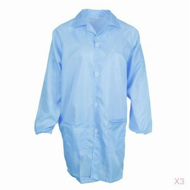Chaqueta antiestática ESD de 3 piezas para mujer, color azul, ideal para entornos de trabajo nuevos y otros. XXXL