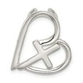 thumbnail image 2 of Sterling Silver Polished Cross Heart Pendant, 2 of 3