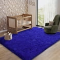 thumbnail image 5 of Janvonne Fluffy Area Rugs for Living Room,Bedroom,Dorms,5x7ft Soft Shaggy Sofa-side Carpet, Home Decor Aesthetic,Bright Blue, 5 of 8