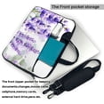 thumbnail image 3 of YFYANG 14 inch Universal Laptop Bag Oxford Cloth Laptop Sleeve, Multi-functional Purple Lavender Watercolor Doodle Pattern Notebook Computer Messenger Bag Handbag, 3 of 8