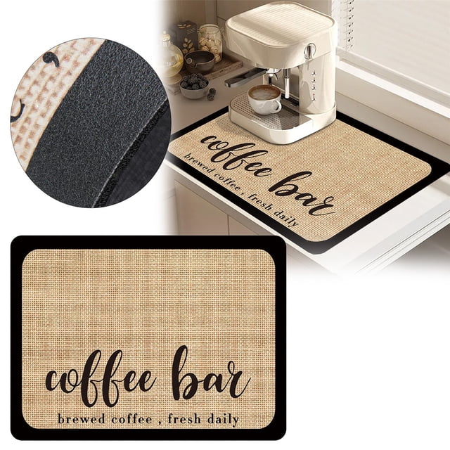 XIPYYKM Coffee Mat Hide Stain Rubber Absorbent Dish Drying Mat for Kitchen Counter Fit Under Coffee Maker Coffee Machine Coffee Pot Machine Dish Rack Kitchen Tools Kitchen Accessories Hot Sale!