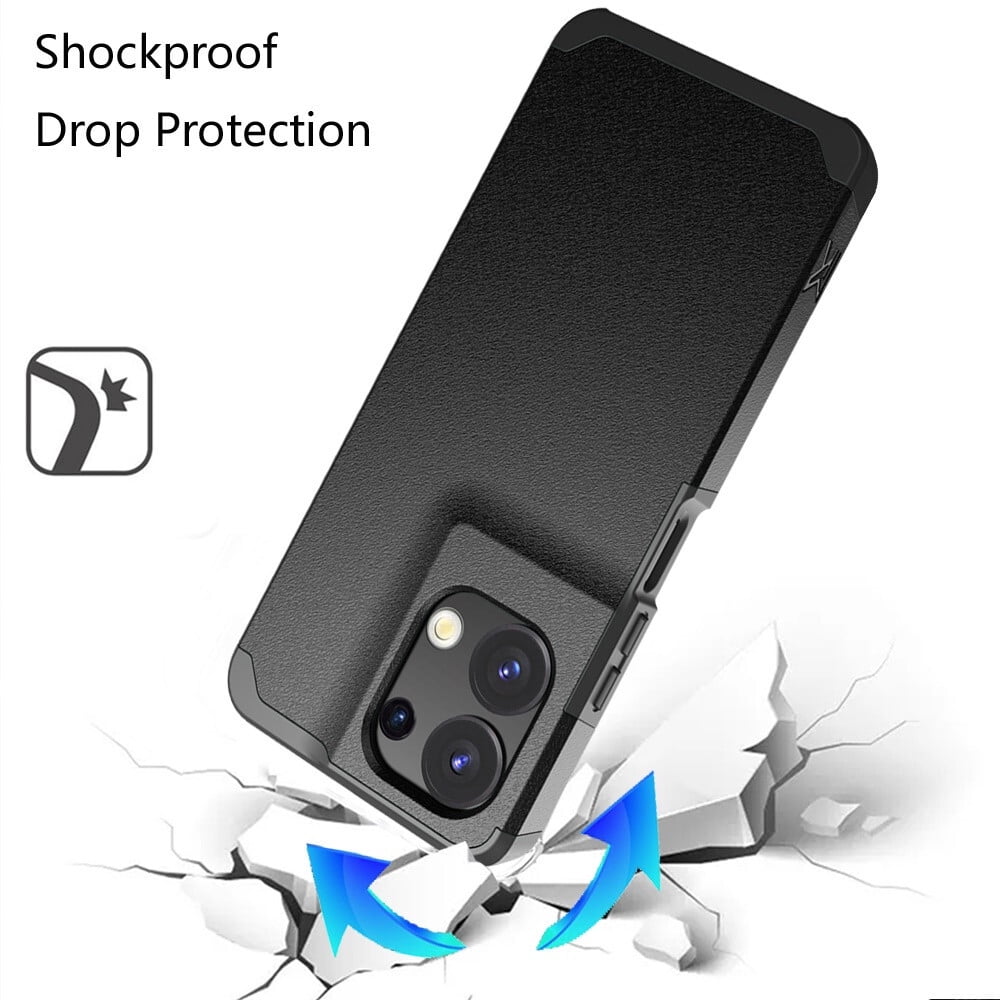 For TCL K33 5G T513V Shockproof Hybrid Cell Phone Cover Case - MK Black
