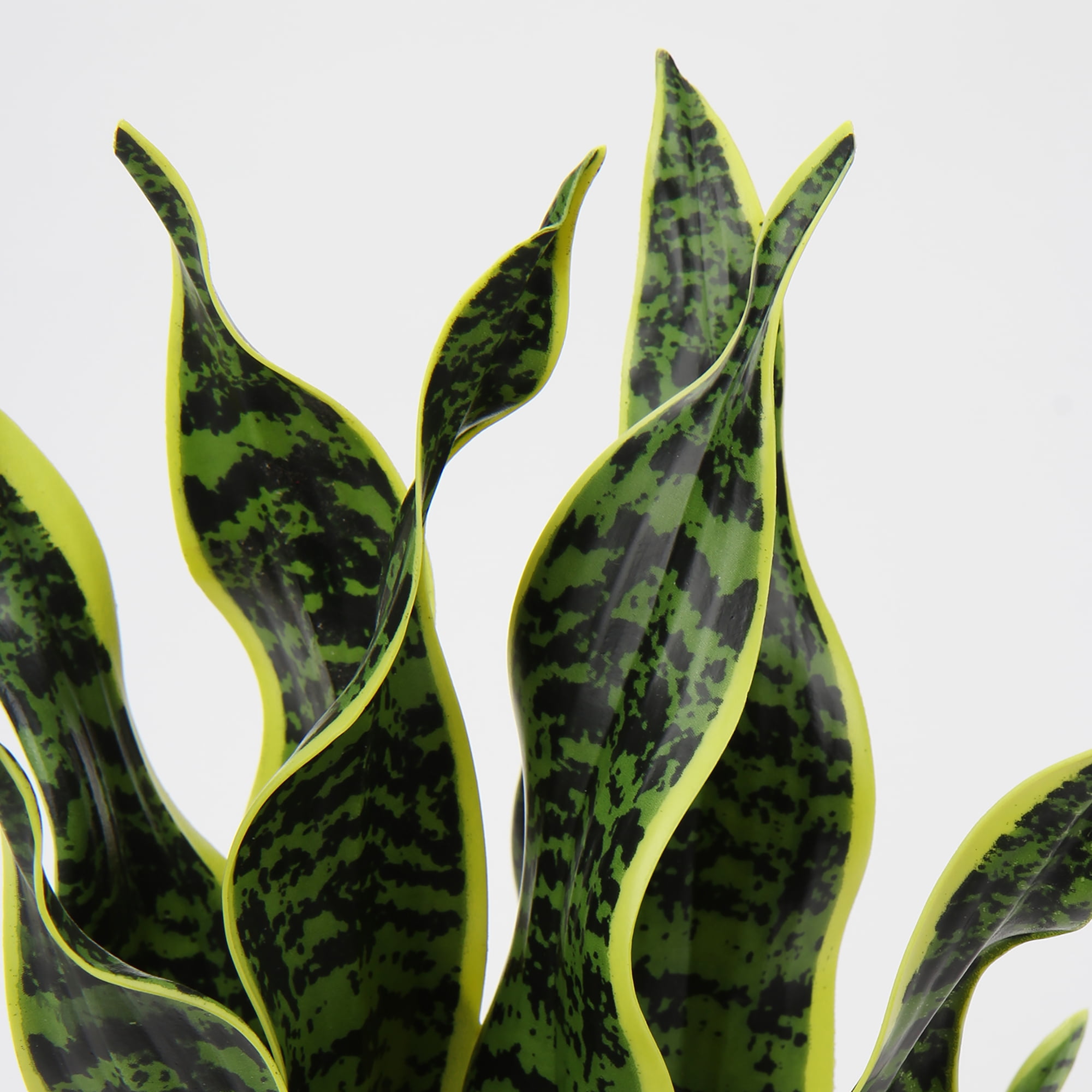 17 inch Artificial Snake Plant Potted Sansevieria Trifasciata Plants Outdoor Fake Plants in White Pots