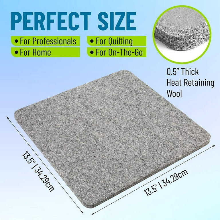 17″ x 24″ Wool Ironing Pad, 1/2″ Thick Wool Pressing Mat for