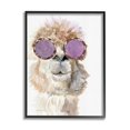thumbnail image 2 of Stupell Industries Fluffy Alpaca Fun Purple Glam Sunglasses Portrait Painting Gray Framed Art Print Wall Art, Design by Jennifer Redstreake, 2 of 5