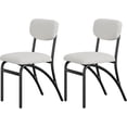 thumbnail image 3 of GarveeHome Boucle Dining Chairs Set of 2, Mid-Century Modern Upholstered Accent Chairs with Arched Metal Legs for Dining Room, Kitchen, Living Room, Beige, 3 of 8