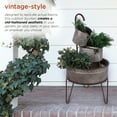 thumbnail image 6 of Alpine Corporation 19" x 18" x 33" Metal 3-Tier Vintage Basin Outdoor Fountain, Silver, 6 of 13