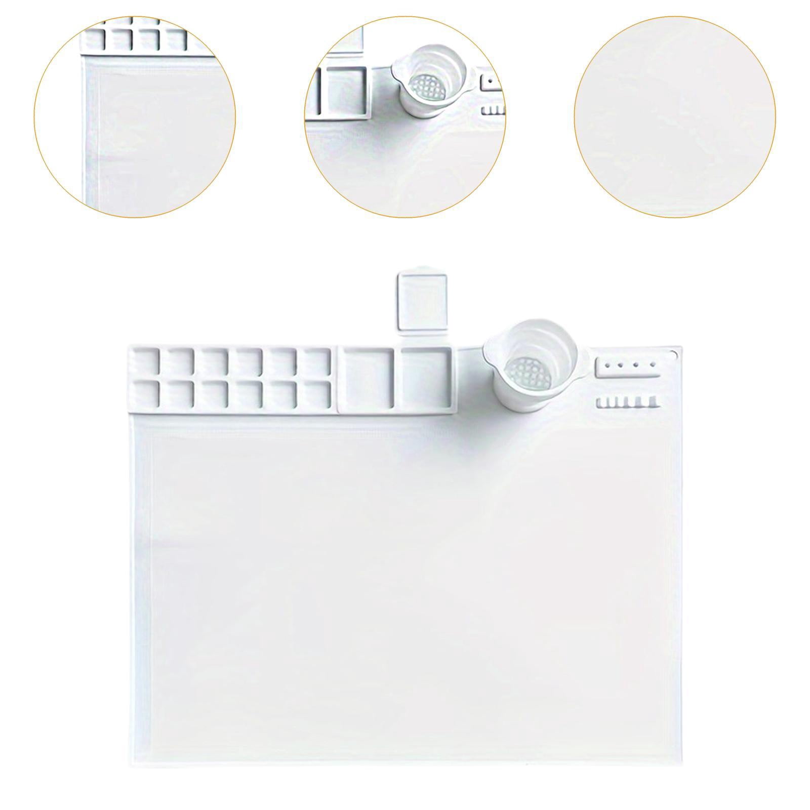 QccHieUs Silicone Painting Mat Artist Mat Multipurpose Easy to Clean Washable Drawing Mat White
