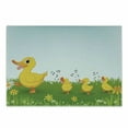 thumbnail image 1 of Cartoon Cutting Board, Mother Duck Walking and Singing on the Meadow Flowers, Decorative Tempered Glass Cutting and Serving Board, Small Size, Pale Blue Mustard, by Ambesonne, 1 of 1