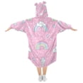 thumbnail image 2 of FORMRS Wearable Blanket Hoodie with Sleeves for Kids Cozy Flannel Sweatshirt, Ice Cream Rainbow Pattern, 2 of 7