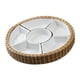 thumbnail image 5 of Bandeja para servir dividida Plato para servir refrigerios Platos para papas fritas y salsas 6 Porcelana Color de la madera, 5 of 9