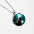 thumbnail image 4 of Sea Lion Womens Glass Circular Pendant Necklace - Elegant Jewelry Piece for Women, 4 of 5