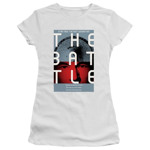 Star Trek Tng Season 1 Episode 9 Junior Women's Sheer T-Shirt White