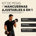 thumbnail image 2 of ORZEL Kit de Pesas y Mancuernas Ajustables 6 en 1 - Set de 16 Pesos con Barras para Ejercicio Rectas, Mangos de Pesas Rusas y Base, Set de Mancuernas para Ejercicio en Casa, 2 of 7