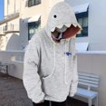 thumbnail image 2 of Unisex Shark Tooth Hoodie Pullover Loose Long Sleeve Oversized Hooded Sweatshirt for Men Women Cute Streetwear Tops with Pocket S‑XXL, 2 of 7
