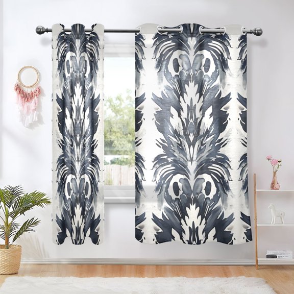 Totem Blue Blackout Curtains Thermal Insulation 63 inch Grommet for Bedroom Living Room Bathroom Kitchen Windows 2 Pack