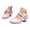 Purple, variant on Kids Elegant Bow Block Heel Shoes Girls, Adjustable Strap Soft-Sole Low-Heel Princess Shoes for Spring & Summer