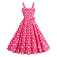 thumbnail image 2 of Callipe Women Dress Princess Style A-line Big Hem Shirring Ruffle Color Matching Tight Elastic Waist Sleeveless Christmas Party Prom Dress, 2 of 8