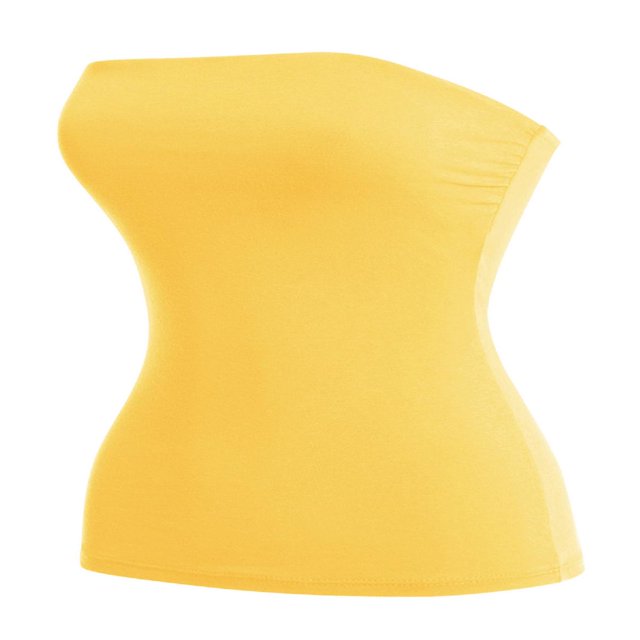CHUANK Women‘s 2-Pack Basic Solid Stretchy Cotton Long Bandeau Tube Top