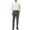 thumbnail image 2 of Lars Amadeus Men's Dress Stripe Pants Slim Fit Flat Front Business Trousers, 2 of 6