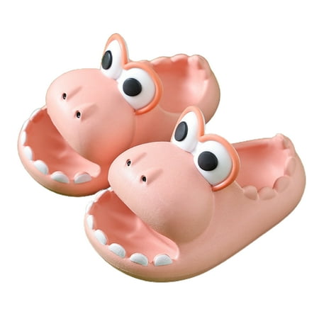 

Hesroicy Breathable Anti-Slip Kids Slippers with Dinosaur Design - Shock Absorbent and Ideal for Summer