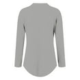 thumbnail image 4 of Women's Loose Fit Casual Buttoned Round Neck Long Sleeve Tee Stylish & Comfortable Daily Wear Womens Hiking Shirts Top Striped Womens Shirt Athletic T Shirt Women Women Long Sleeve Shirts Long Sleeve, 4 of 4