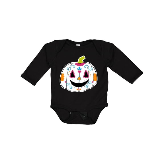 Inktastic Day of the Dead Pumpkin Boys or Girls Long Sleeve Baby Bodysuit