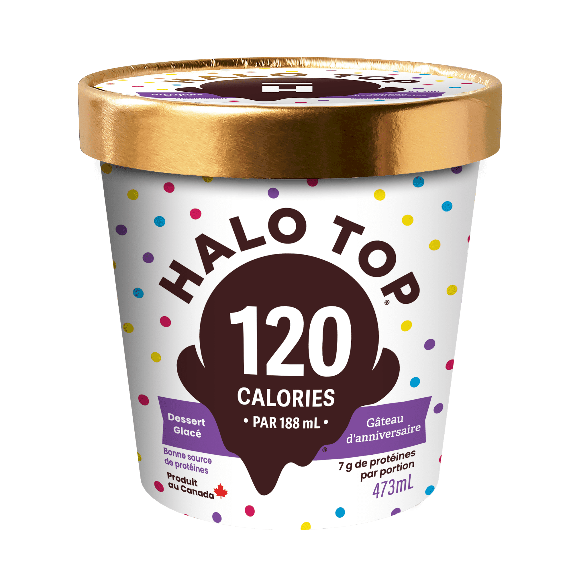Halo Top Birthday Cake Frozen Dessert - 437ml, Halo Top Birthday Cake 437ml