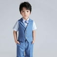 thumbnail image 6 of Vividxx Boys Suit Three Piece Suit Formal Vest Suits Short Sleeved Coats With Shorts Performance Outfits Sets For Children Toddler In Speech Performances Parties Solid Color Cute Dailywear, 6 of 9
