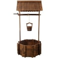 thumbnail image 4 of Rustic Wooden Wishing Well Planter Outdoor Home Décor for Patio, Garden, Yard w/Hanging Bucket  25", 4 of 18