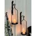 thumbnail image 5 of Vägglampa 2-pack smidesjärn 43cm väggljusstake svart ljuslykta blockljus Black, 5 of 5