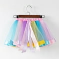 thumbnail image 5 of TOOYOU Girls Skirts Kids Rainbow Color Matching Party Skirts Patchwork Layered Ballet Mesh Tulle Tutu Skirts Sweet Girl Summer Short Skirt Size 9-11 Years Pink, 5 of 5