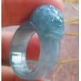 thumbnail image 4 of Icy Blue Water Green Lavender Natural A JADE Jadeite Dragon Pi Xiu RING USA. 8 RING 690179 TN, 4 of 10