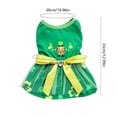 thumbnail image 3 of St. Patrick's Day Dog Skirt with Bow, Clover Pet Tutu Dress, Green Cat Apparel Outfit for Irish Festive Summer Birthday Party, 3 of 6