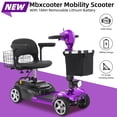 thumbnail image 3 of Mbxcooter 15 Miles 4 Wheels Mobility Scooter for Adults&Seniors Up to 300LBS,350W Electric Powered Wheelchair Device with Extended Battery,Dual Baskets,Rotating Seat,Compact Mobile for Travel,Purple, 3 of 10