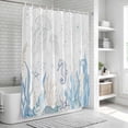 thumbnail image 5 of Seahorse Coastal Shower Curtain Set - Small 36" x 72" Washable Bathtub Curtain with 12 Hooks, Summer Beach Ocean Nautical Coral Waterproof Fabric Stall Shower Curtains for Bathroom/Bathtub Décor, 5 of 6