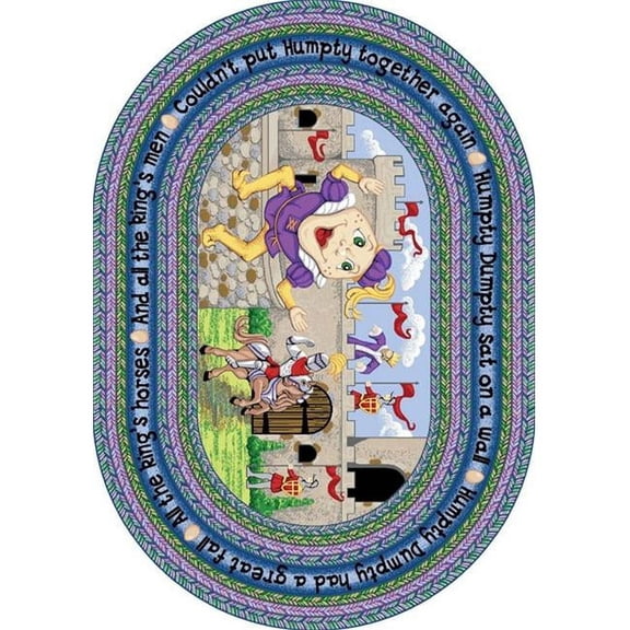 Humpty Dumpty 5 ft.4 in. x 7 ft.8 in. Oval  WearOn Nylon Machine Tufted- Cut Pile Just for Kids Rug