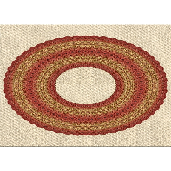 Ahgly Company Indoor Rectangle Patterned Grapefruit Red Area Rugs, 4' x 6'