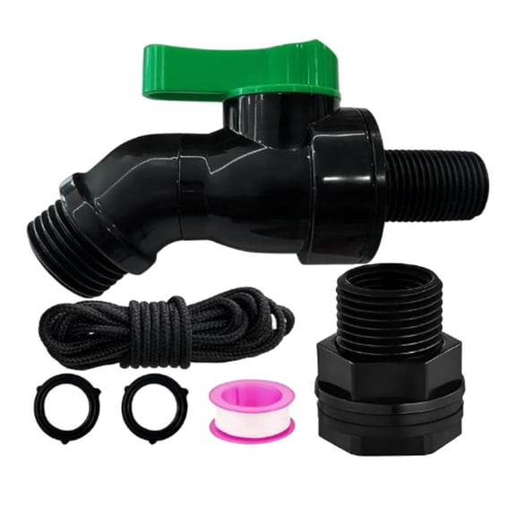 Vsenkes Rain Barrel Faucet Set 3/4inch Bulkhead Fitting Ball Valve for Garden Barrel 2.06cm