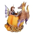 thumbnail image 6 of Amy Brown Halloween Fairy Black Cats And Dragon In Pumpkin Fall Leaves Figurine, 6 of 9