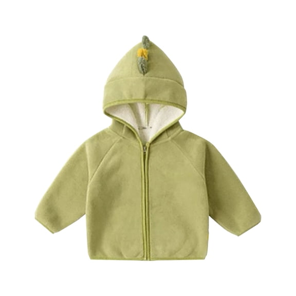EnJoCho Kids Winter Hoodie Jacket Plush Long Sleeve Soft Cute Zip Up Coat With Pocket Fashion Warm Outerwear Boys Girls