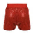 thumbnail image 2 of Girls Sequin Boxer Shorts Elastic Straight Leg Sparkly Glitter High Waist Latin Jazz Dancing Shorts, 2 of 6