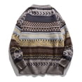 thumbnail image 1 of Chandail de Noël pour Femmes, Tricoté, Mode, Mi-Long, Col Rond, Blouse, Décontracté, Imprimé, Cardigan Chaud, 1 of 6