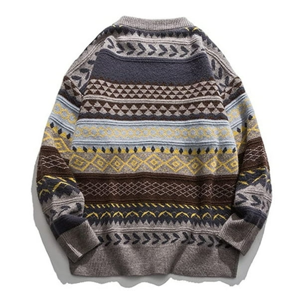 Gibobby Suéter térmico de manga larga Los de Pullover Retro Stmade Pullover, Retro Stmady Pullover Jumper Tops, de color femenino Block Knitwear (Gris, XL)