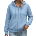 thumbnail image 5 of SuTry Women's Quilted Jacket, Zip Up Hooded Drawstring Long Sleeve Coat, Waffle Textured Relaxed Fit Outerwear, Everyday Casual Versatile Winter Layer, 5 of 7