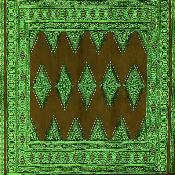 Ahgly Company Indoor Square Persian Green Traditional Area Rugs, 8' Square